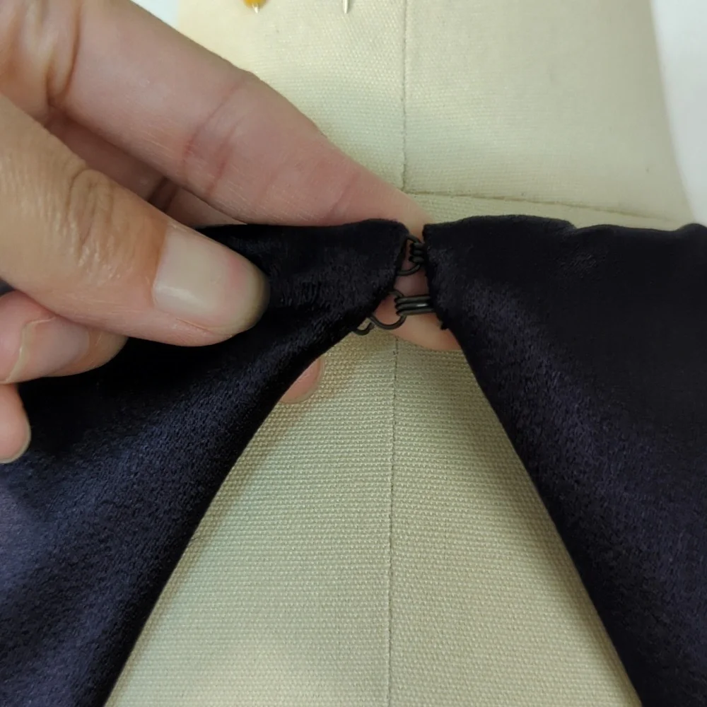 Celine Saint Waist Tie Open Back A Line Satin Dress Dark Gray Purple 40/8 classy - Picture 6 of 12